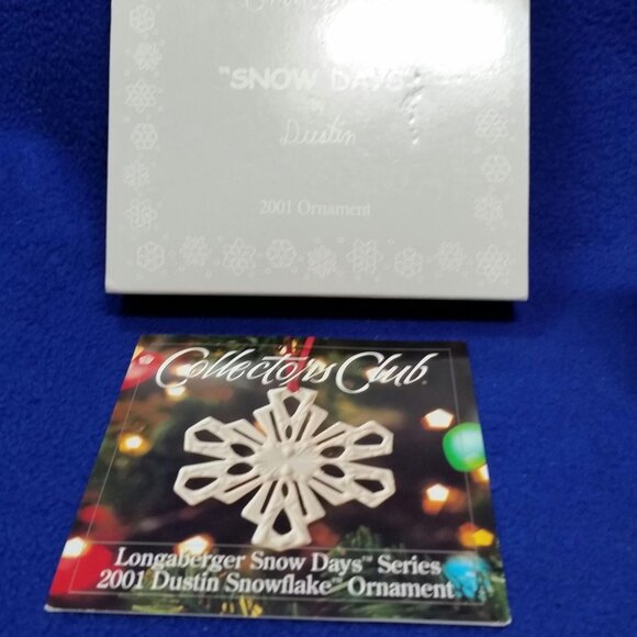 Longaberger Snow Days 2001 Dustin Snowflake Ornament Collector's Club In Box - Picture 4 of 10